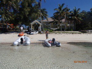 Beaching the Dinghy on Grabber's Beach