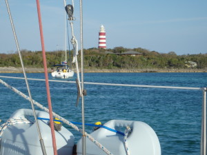 Odyssey anchored off Elbow Cay outside Hope town Harbour