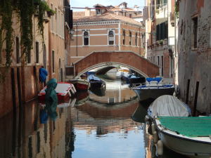 A Typical Canal in a Venice Neighborhood